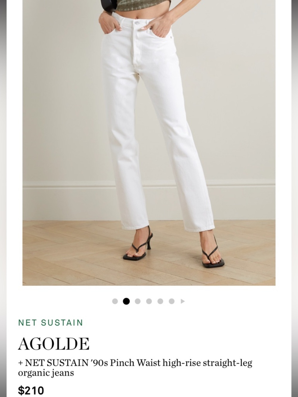 Agolde 90s White Straight Leg Jeans